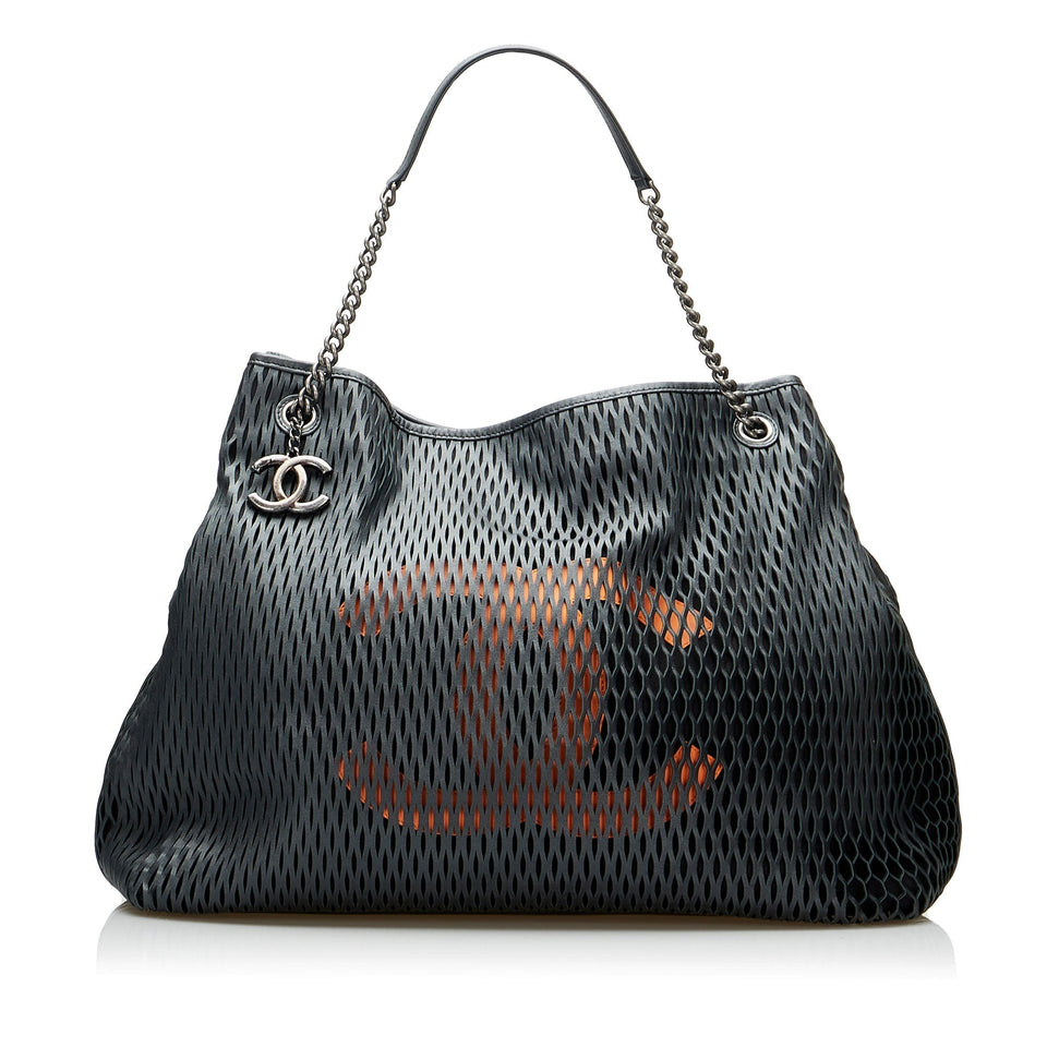 Chanel Black CC Perforated Leather Tote Bag – Bags Junction