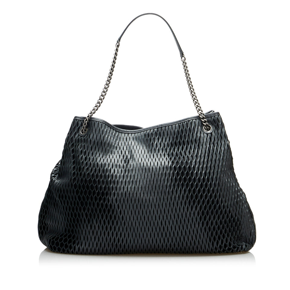 Chanel Black CC Perforated Leather Tote Bag – Bags Junction