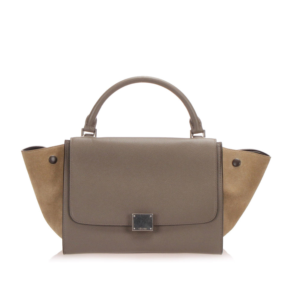 Trapeze Leather Satchel Brown