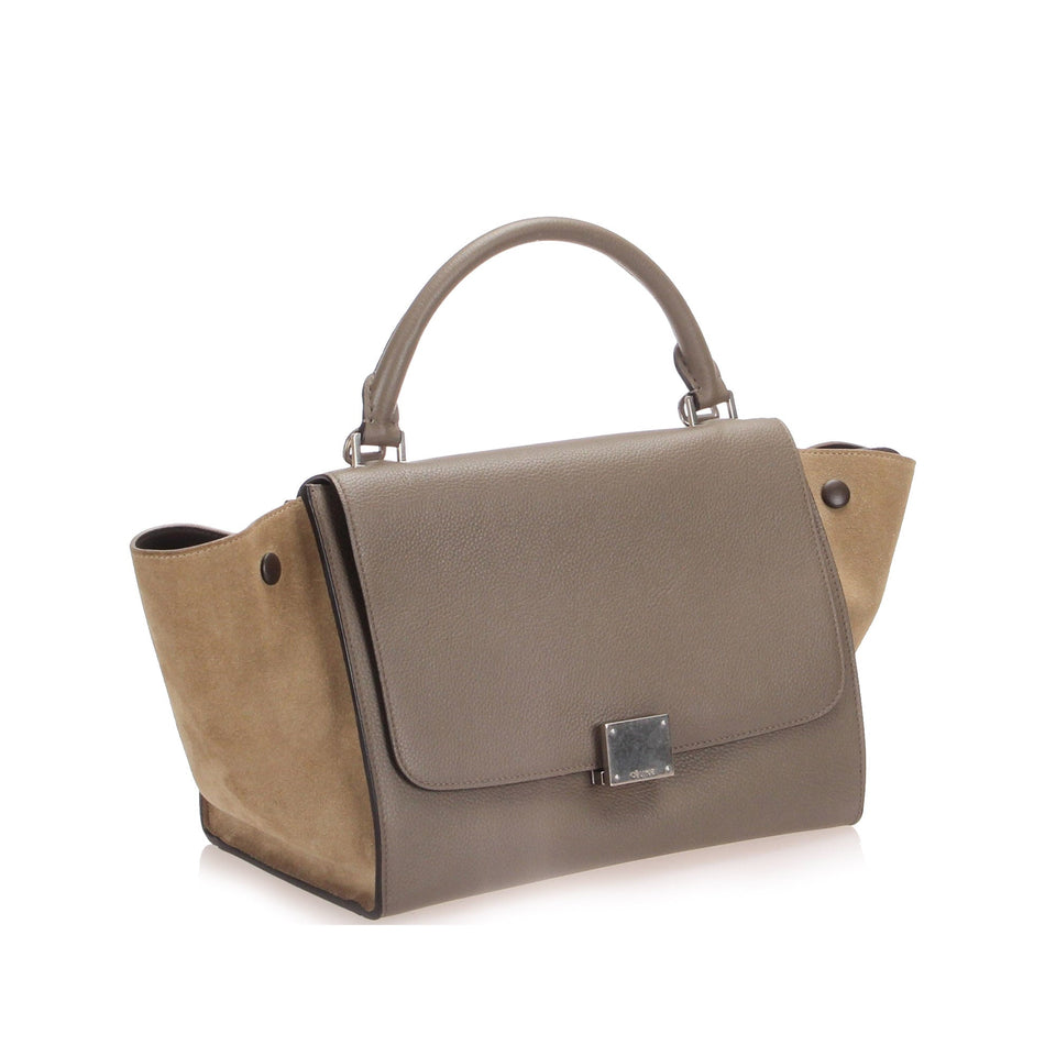 Trapeze Leather Satchel Brown