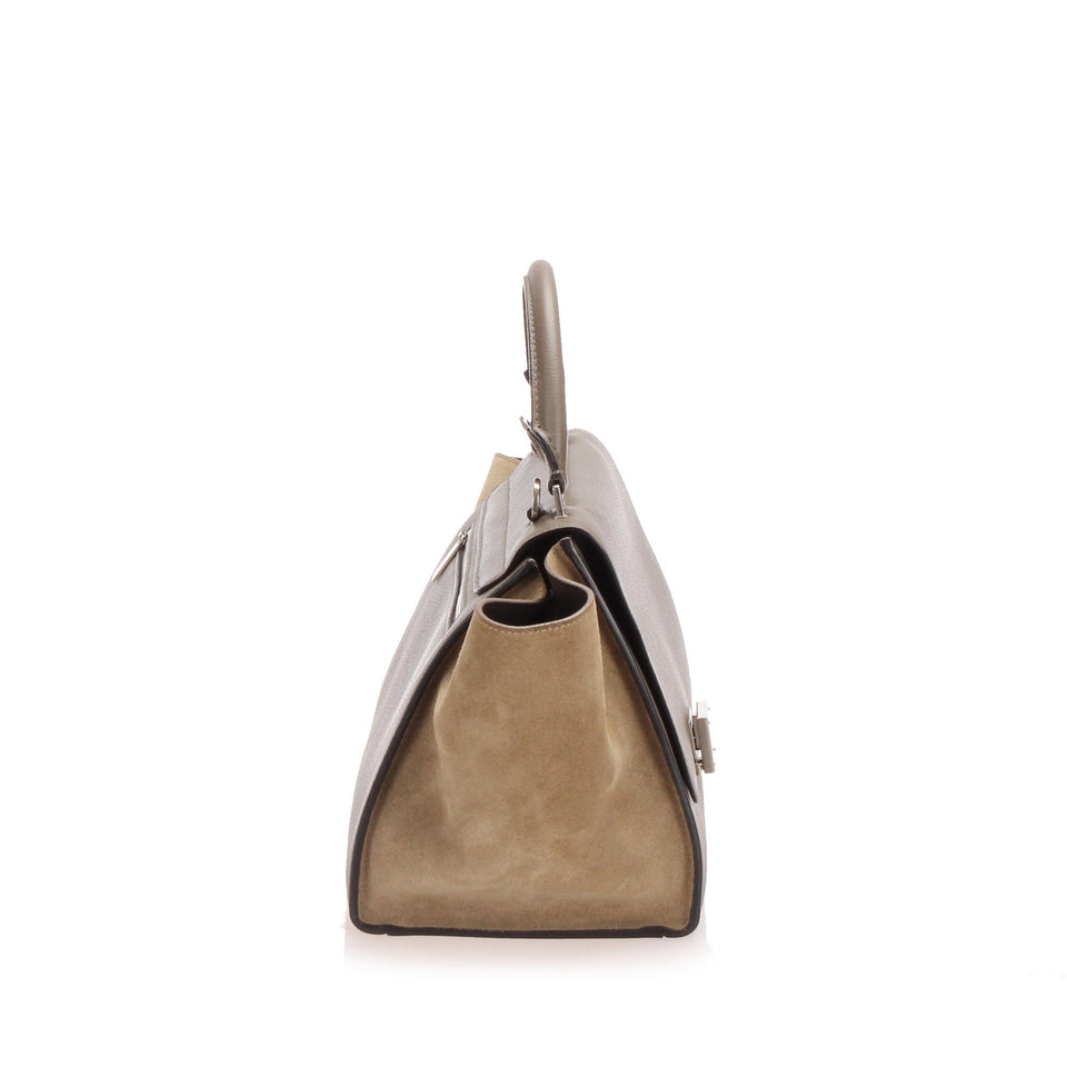 Trapeze Leather Satchel Brown
