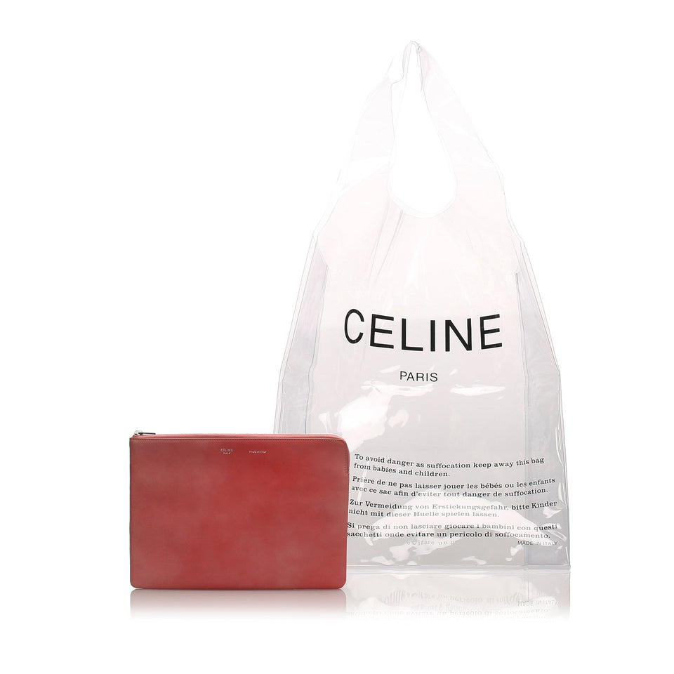 Celine 2018 PVC Shopping Bag with Solo Pouch Red