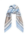 Luxury Burberry TB Check Printing Silk Muffler Blue Brown