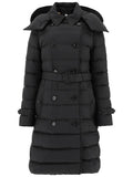 Luxury Burberry WoMen's Double Breasted Hooded Padded Black