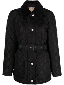 Luxury Burberry Diamond Quilted Nylon Jacket Black