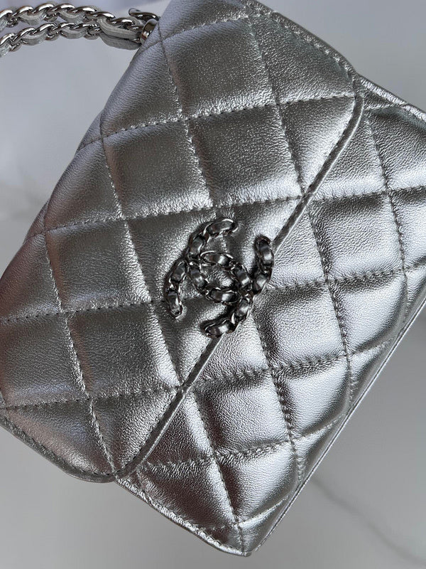 Chanel Silver Mini Quilted Chain Bag – Bags Junction