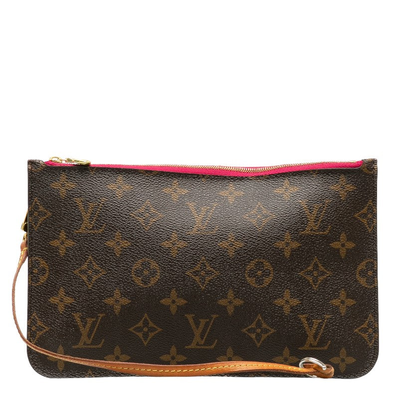 Louis Vuitton Neverfull MM Clutch Pouch Monogram Brown Ladies Tote