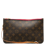 Louis Vuitton Neverfull MM Clutch Pouch Monogram Brown Ladies Tote