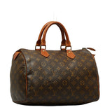 Louis Vuitton Monogram Handbag Brown PVC Leather Louis Vuitton