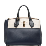 Louis Vuitton City Steamer MM Handbag Navy Beige Calf
