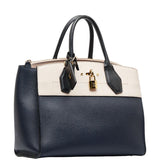 Louis Vuitton City Steamer MM Handbag Navy Beige Calf