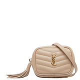 Saint Laurent- Mini Chain Shoulder Bag Beige Gold Leather