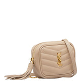 Saint Laurent- Mini Chain Shoulder Bag Beige Gold Leather