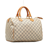 Louis Vuitton Damier Azur Handbag White PVC Leather Louis Vuitton