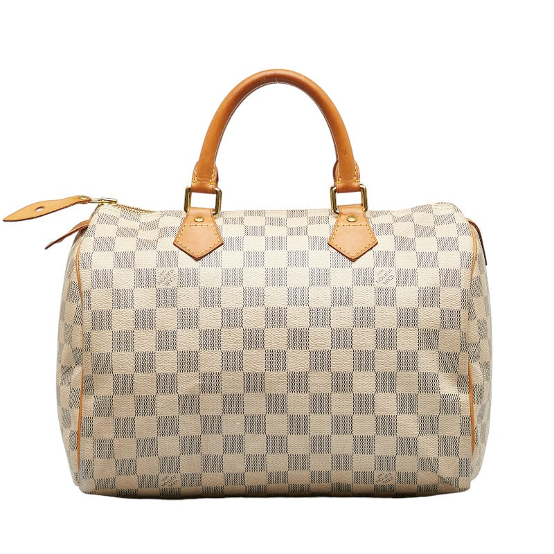 Louis Vuitton Damier Azur Handbag White PVC Leather Louis Vuitton