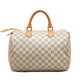 Louis Vuitton Damier Azur Handbag White PVC Leather Louis Vuitton