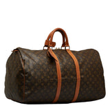 Louis Vuitton Monogram Keepall 55 Boston Bag Travel Bag Brown PVC Leather Louis Vuitton
