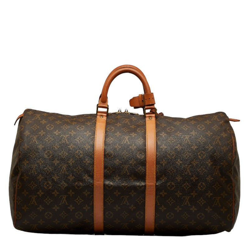 Louis Vuitton Monogram Keepall 55 Boston Bag Travel Bag Brown PVC Leather Louis Vuitton