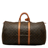 Louis Vuitton Monogram Keepall 55 Boston Bag Travel Bag Brown PVC Leather Louis Vuitton