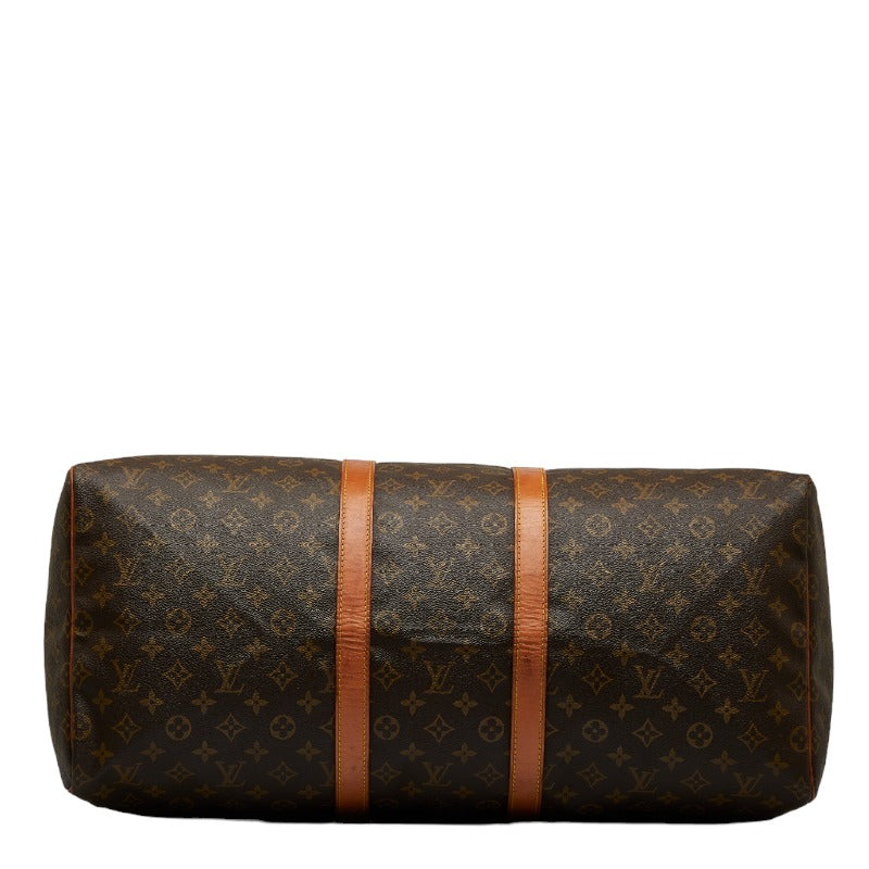 Louis Vuitton Monogram Keepall 55 Boston Bag Travel Bag Brown PVC Leather Louis Vuitton
