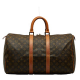 Louis Vuitton Monogram Keepall 45 Boston Bag Brown PVC Leather Louis Vuitton