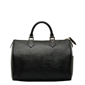 Louis Vuitton Epi Handbag Boston Bag Noir Black Leather Louis Vuitton