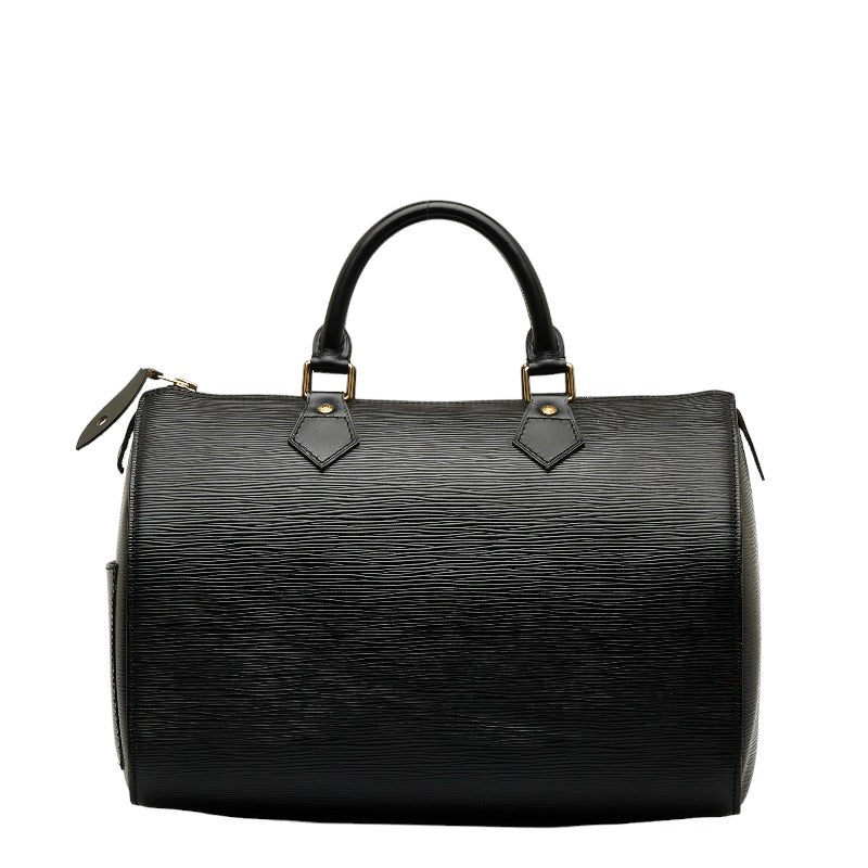 Louis Vuitton Epi Handbag Boston Bag Noir Black Leather Louis Vuitton