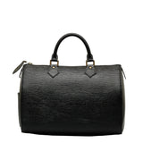 Louis Vuitton Epi Handbag Boston Bag Noir Black Leather Louis Vuitton