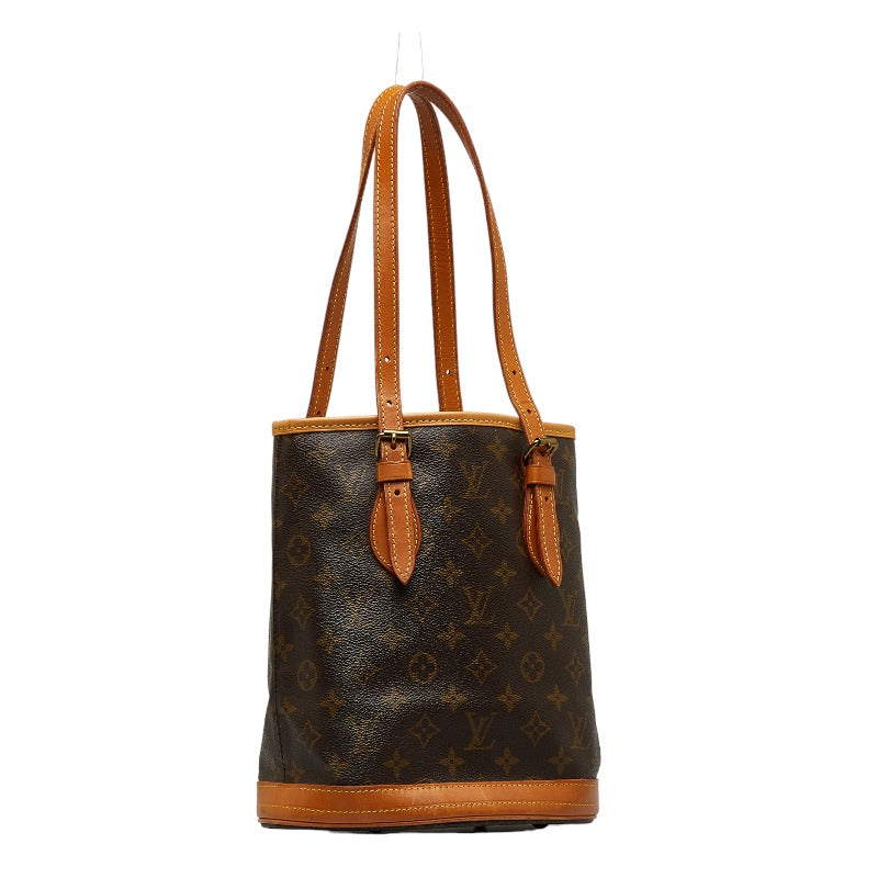 Louis Vuitton Monogram Petit Bucket PM Tote Bag Shoulder Bag
