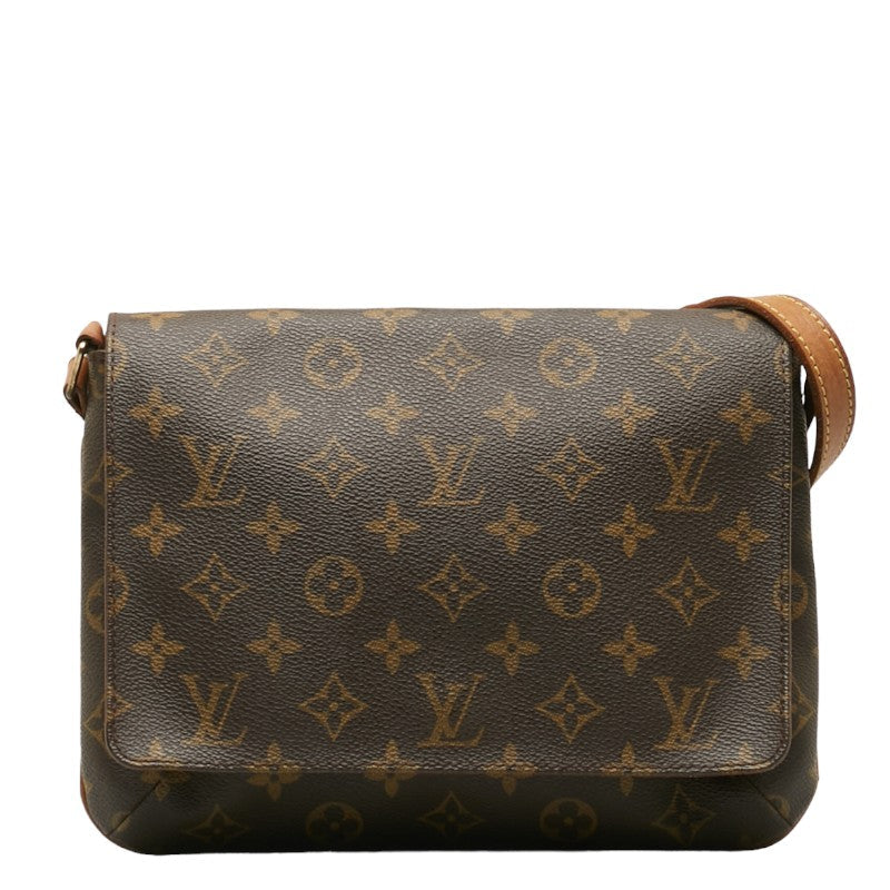 Louis Vuitton Monogram Shoulder Bag Leather Brown
