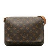 Louis Vuitton Monogram Shoulder Bag Leather Brown