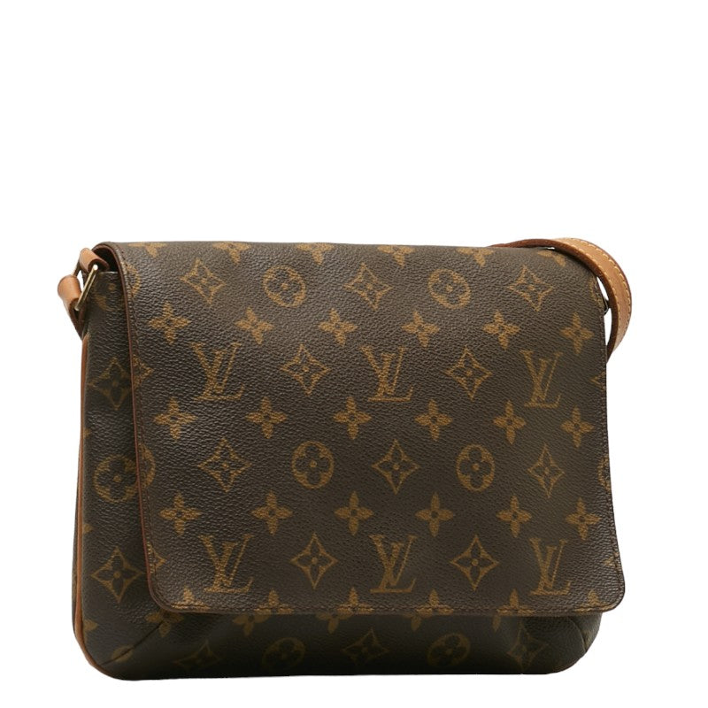 Louis Vuitton Monogram Shoulder Bag Leather Brown