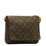 Louis Vuitton Monogram Shoulder Bag Leather Brown