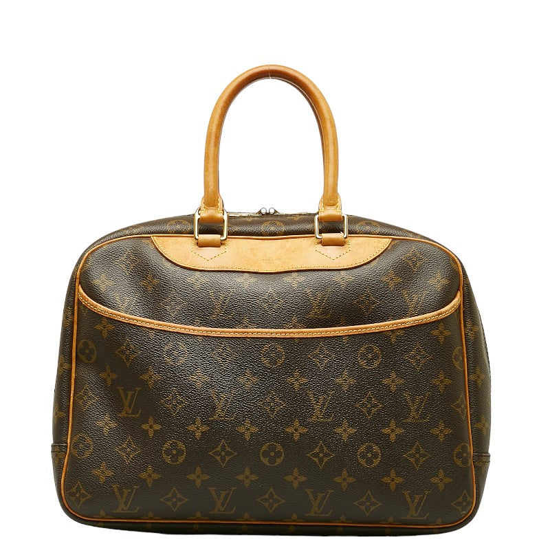 Louis Vuitton Monogram Deauville Handbag Brown PVC Leather Louis Vuitton