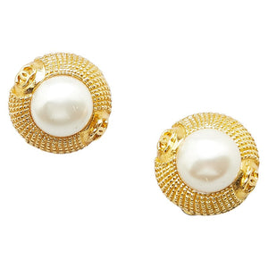Chanel Coco Mark Pearl Earrings