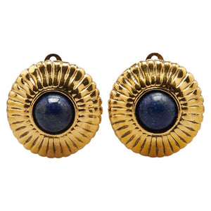 Chanel Round Stone Earrings