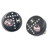 Chanel Coco Mark Rhinestone Heart Earrings