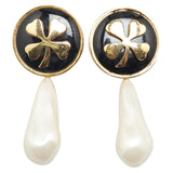 Chanel Round Clover Earrings