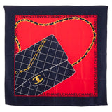 Chanel Logo Matelassé Bag Motif Silk Scarf