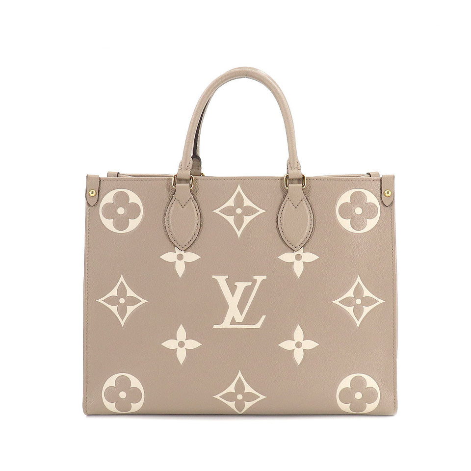 Louis Vuitton Bicolor Monogram Implant On The Go MM 2way Tote Shoulder Bag Tourtrail Creme