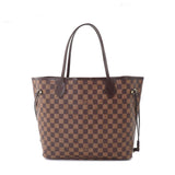 Louis Vuitton Damier Neverfull MM Tote Bag Ebene Brown Red Gold Metal Fittings