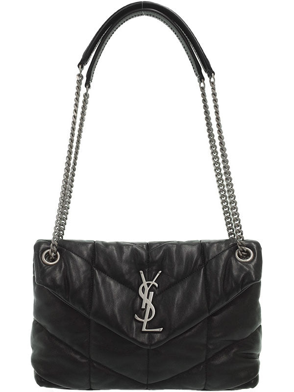 Saint Laurent- Paris Monogram Chain Shoulder Bag Black