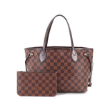 Louis Vuitton Damier Neverfull PM Tote Bag Brown Gold Hardware