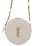 Saint Laurent- Paris Vinyl Chain Shoulder Bag Light Gray