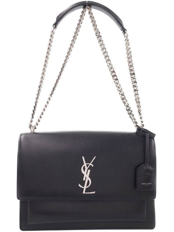 Saint Laurent- Sunset Large Chain Shoulder Bag Black