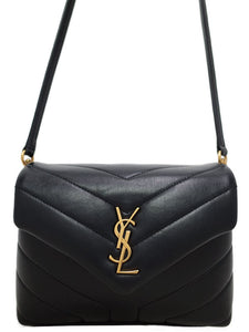 Saint Laurent- Paris Monogram Loulou Strap Bag Black