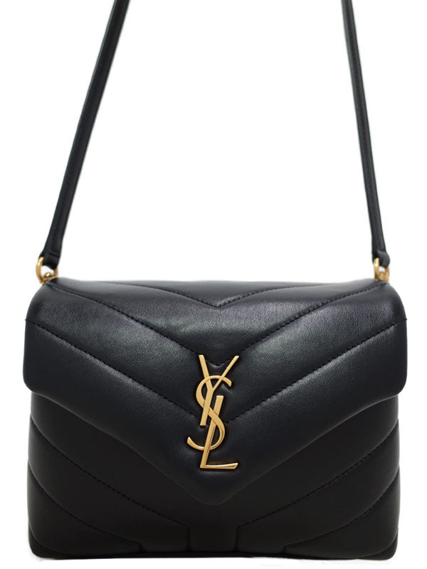 Saint Laurent- Paris Monogram Loulou Strap Bag Black