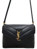 Saint Laurent- Paris Monogram Loulou Strap Bag Black
