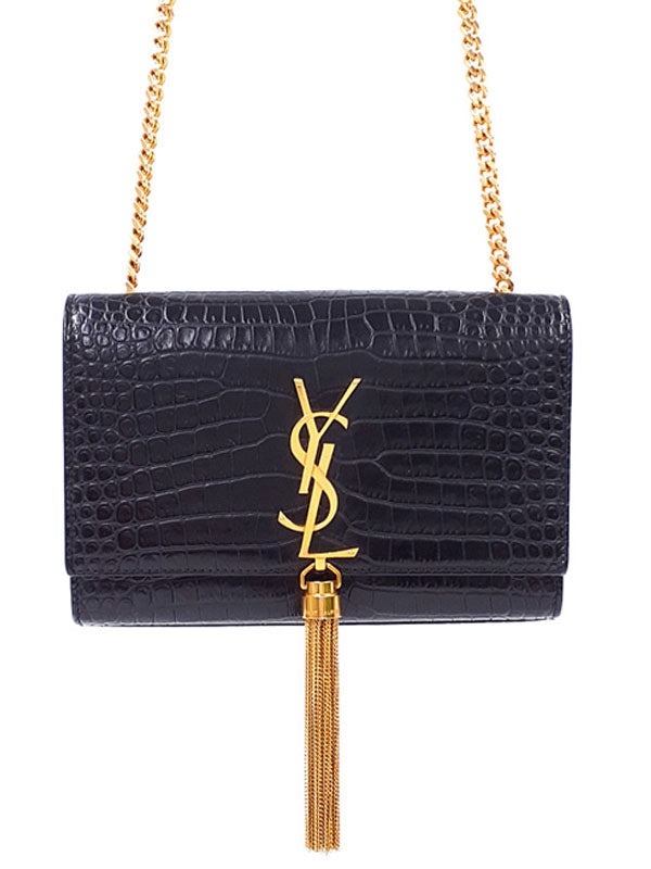 Saint Laurent- Paris Logo Kate Chain Shoulder Bag Black
