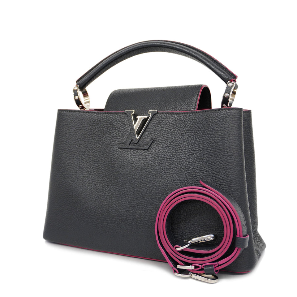 Louis Vuitton Taurillon Capucines PM Cobalt Fuchsia Marine Rouge Shoulder Bag